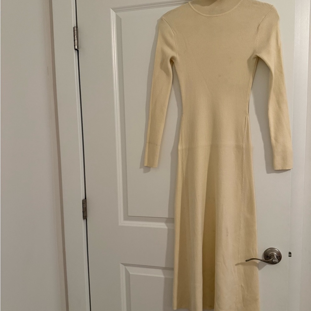 Zara Cream Long Sleeve Dress